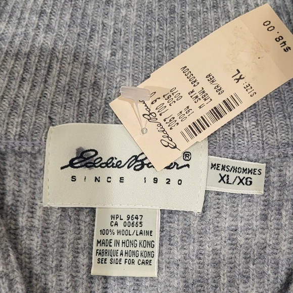 Eddie Bauer Gray Shawl Collar Wool Sweater - Picture 2 of 5
